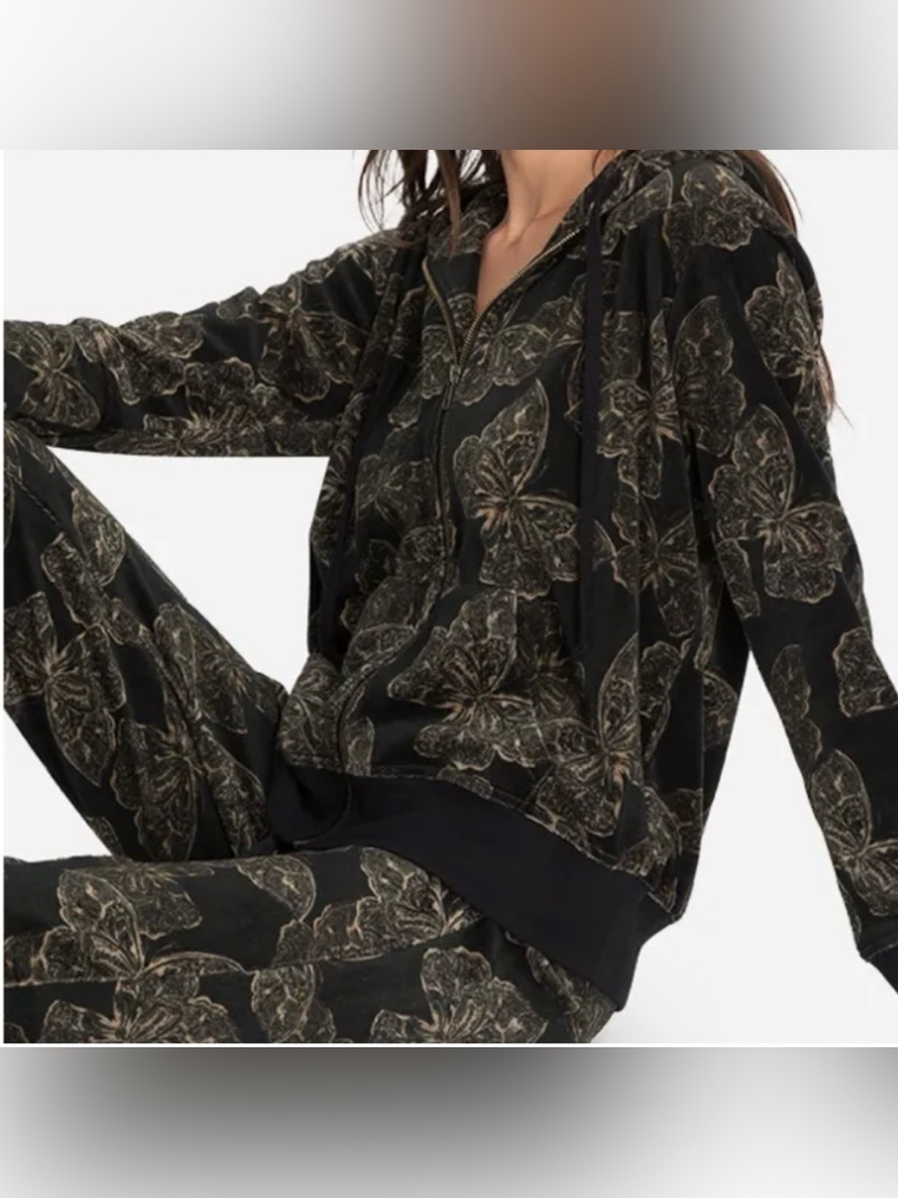 Johnny Was Butterfly Track Suit Set Zuri Modern Velour Jacket Size XL Pants Sz L